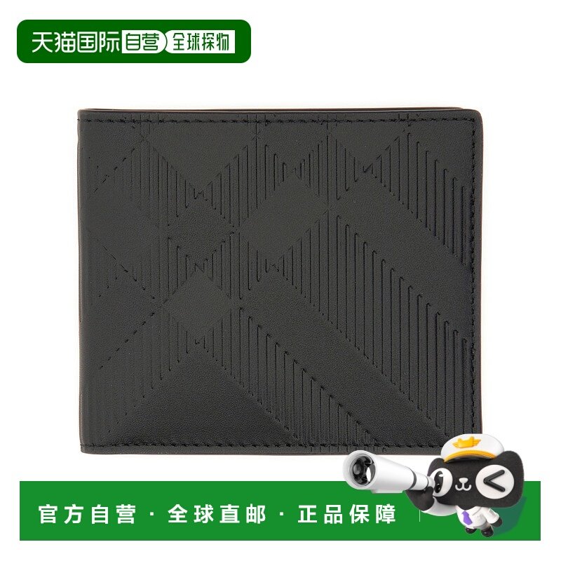 BURBERRY 男士钱包 8103992A1189 AW2025 黑色 EMBOSSED CHECK WA