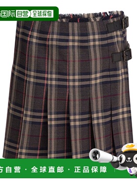 BURBERRY 女士半身裙 8110427 AW2025 灰色 Burberry Kilt Skirt