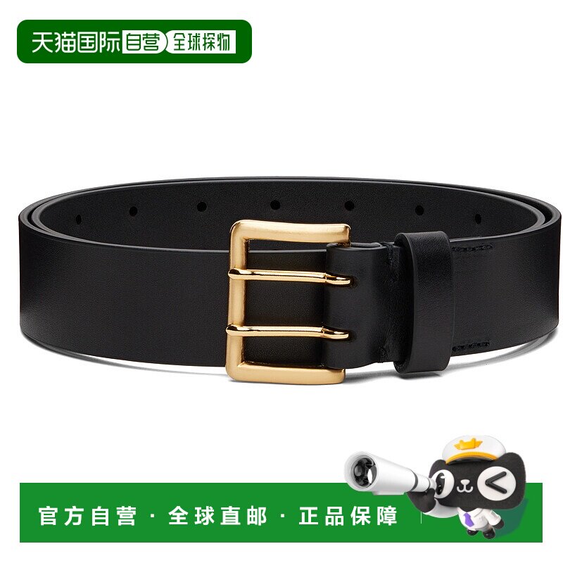 1h可退 潮奢 AURALEE 女士 黑色 Two-Hole Buckle 腰带 A25AB02RP