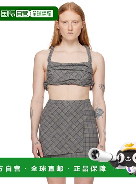 1h可退 潮奢 GANNI 甘尼 女士 灰色格纹上装 F9048523G