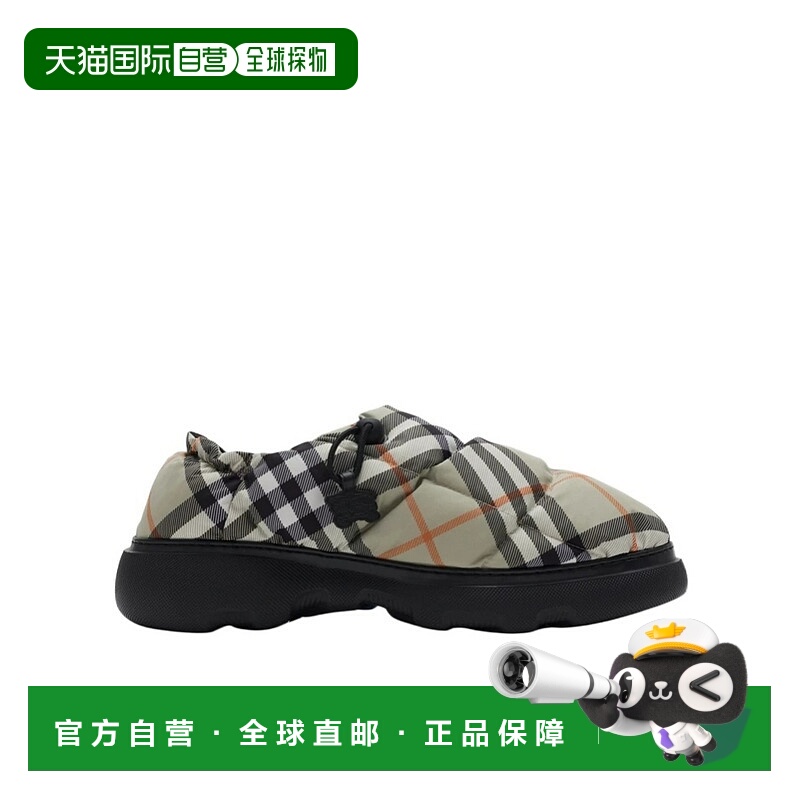 1h可退 BURBERRY 男士商务休闲鞋 80926491 AW2024 黑色 格纹混纺