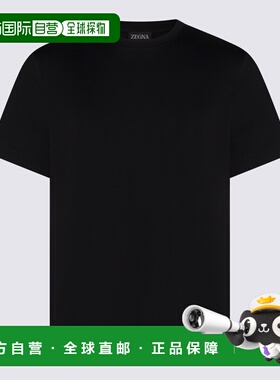 潮奢 zegna 杰尼亚 男士 ZEGNA and Polos T恤黑色T恤 RUH360A3H7