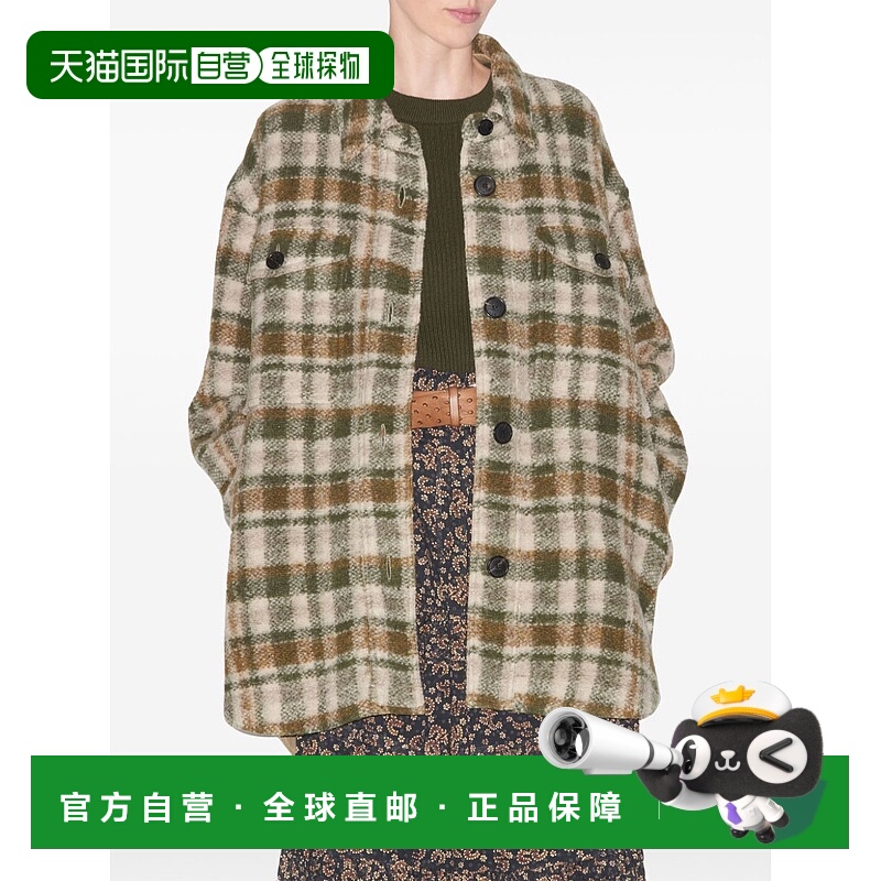 1h可退 潮奢 ISABEL MARANT 女士 Harveli 刺绣聚酯混纺大衣 MA00