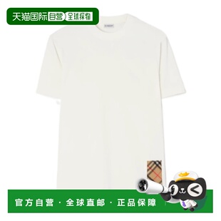BURBERRY 男士T恤 81329221 AW2026 白色 Check Label棉质T恤