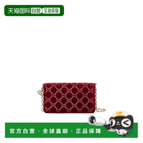 GUCCI 女士钱包 853574FAFNT6207 SS2026 红色 GG链式钱包斜挎包