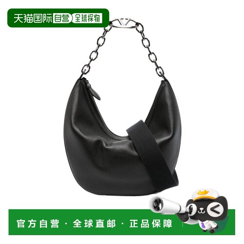 VALENTINO 男士斜挎包 YB0C84QZR0NO AW2024 黑色 VLogo徽标单肩
