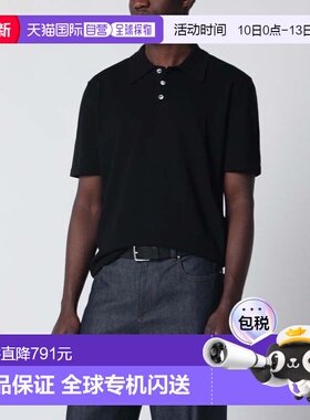 1h可退 潮奢 A.P.C. 男士 黑色棉质针织Polo衫 COEZJH23471COLZZ