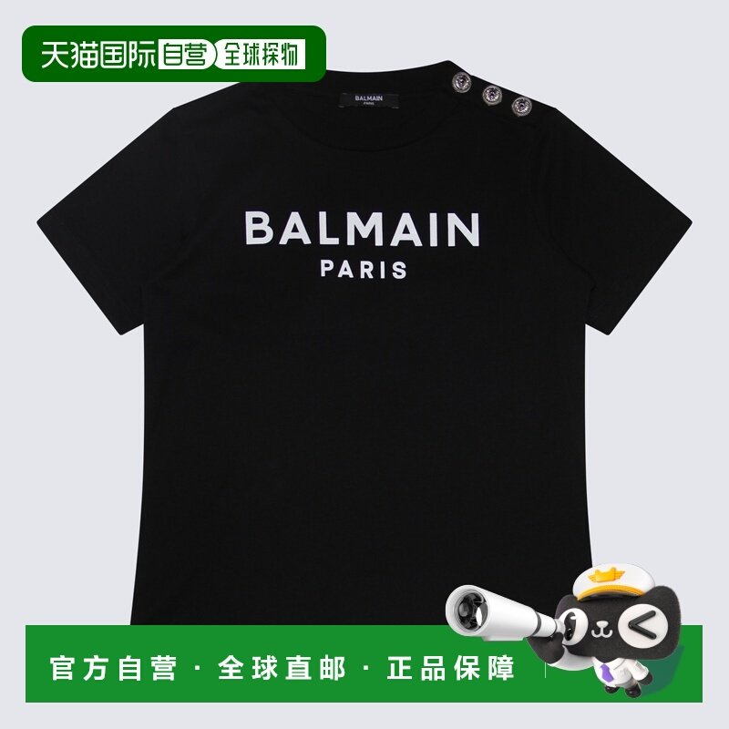 BALMAIN 男童T恤 BU8P21Z1751930BC SS2024 黑色,童装/婴儿装/亲子装,T恤,淘宝优惠券,粉丝福利购,淘宝优惠卷
