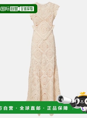 1h可退 潮奢 ULLA JOHNSON 女士 Annalisa 钩花棉质长款连衣裙