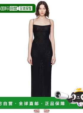 1h可退 潮奢 Miaou 女士 黑色 Thais 连衣裙 5019PM3BLK长裙