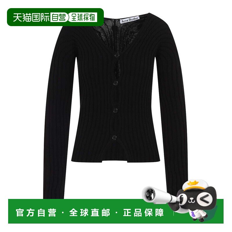 ACNE STUDIOS 女士针织衫 SS2025黑色通勤开衫 A60556900图片