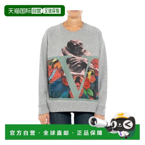 VALENTINO 女士针织毛衣  AW2023 SB0MF03L4W9E53长袖灰色卫衣