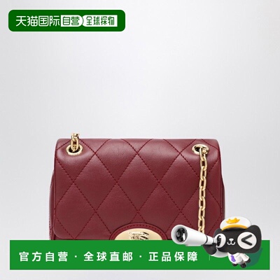 1h可退 潮奢 Burberry 巴宝莉 女士 STRAND 中号酒红色包包 81112