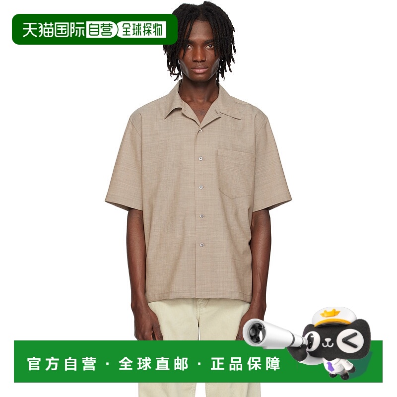 1h可退 潮奢 AURALEE 男士 棕色 Super Fine Tropical Wool 衬衫