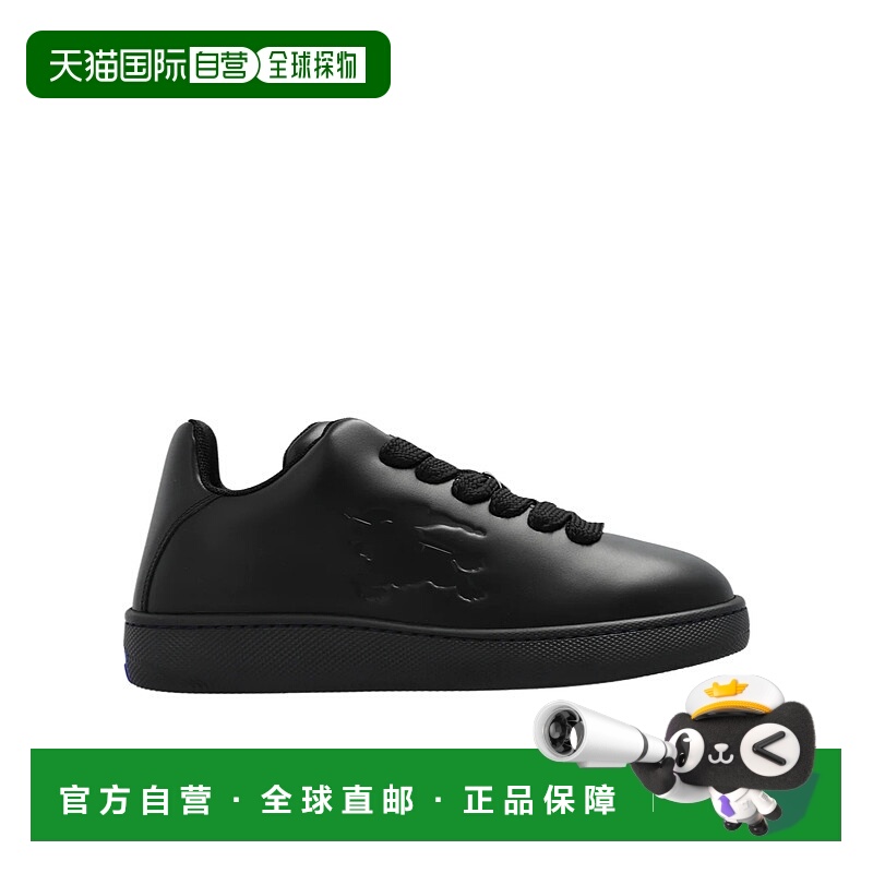 BURBERRY 男士运动鞋 80955491 AW2024 黑色 圆头系带休闲运动鞋