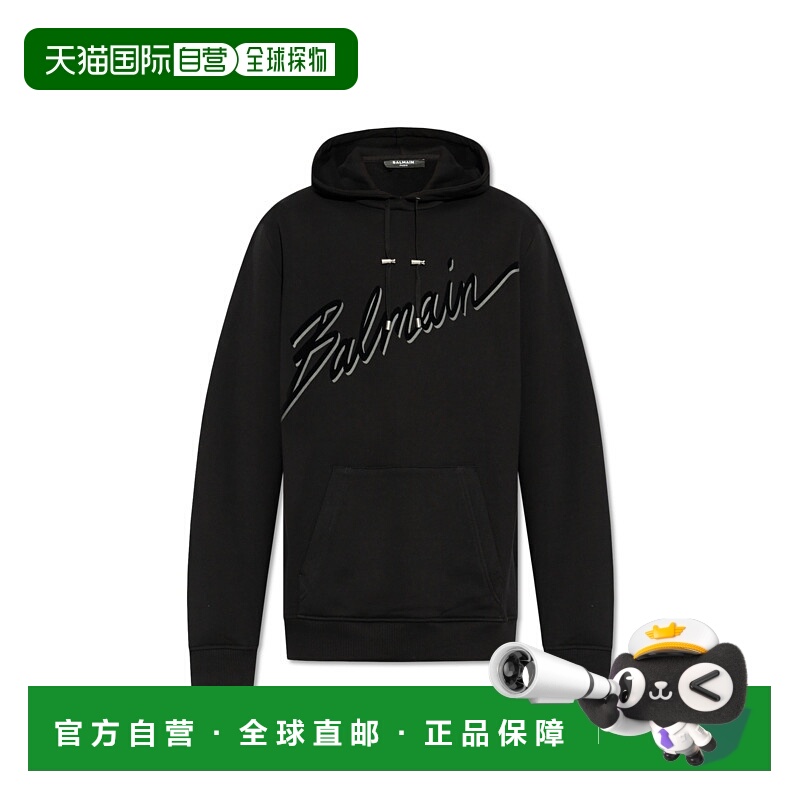 1h可退 BALMAIN 男士针织毛衣 EH1JT047BC86EAP SS2025 黑色长袖