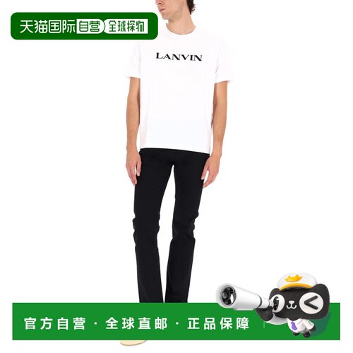 LANVIN 男士T恤 RMTS0012J300H2501 CO 白色 T-SHIRT WITH LOGO