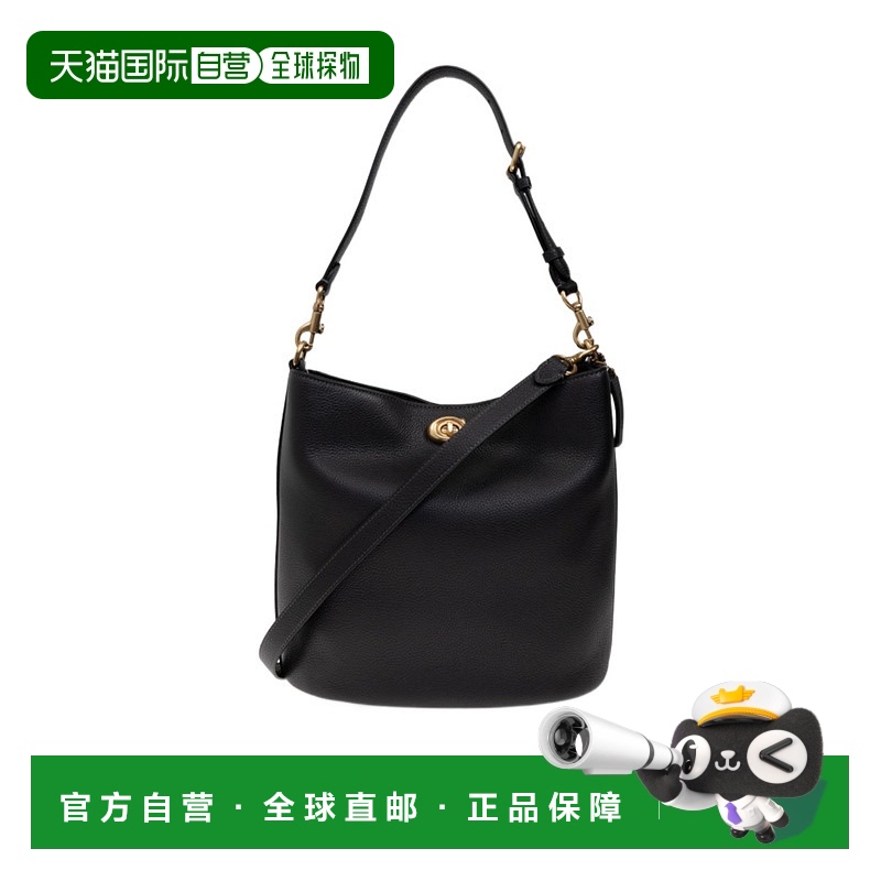 1h可退 COACH 女士斜挎包 CW624B4BK SS2025 黑色 W蔻驰单肩包