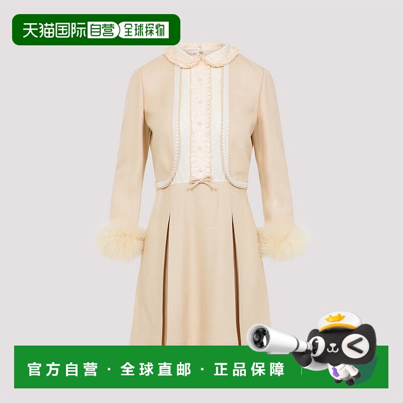 1h可退 VALENTINO 女士连衣裙 6B0VADJ0914ETF SS2025 卡其色丝绸