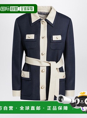 VALENTINO 男士夹克 7B3CJ7S098TDSV CO 蓝色 Viscose caban coat