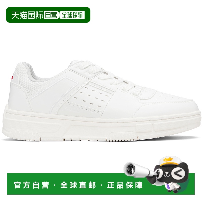 1h可退 潮奢 HUGO 雨果 男士 白色 Faux-Leather Mesh Trims 运动