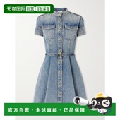 潮奢 女士 mcqueen 1h可退 亚历山大 麦昆 束带牛仔迷你连衣裙