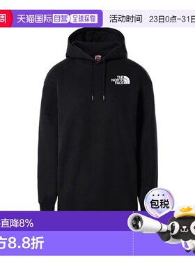 The North Face 女款白色徽标印花黑色棉质连帽卫衣/NF0A55GK-JK3