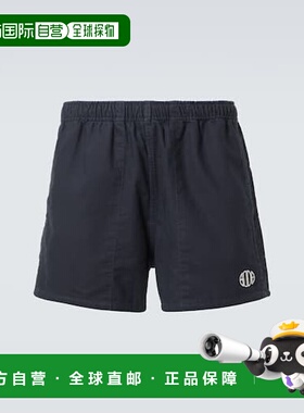 1h可退 潮奢 Bode 男士 徽标棉质斜纹布短裤 black黑色 舒适时尚