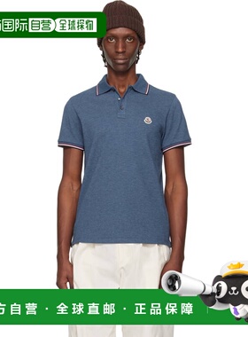 1h可退 潮奢 Moncler 盟可睐 男士 蓝色 Tricolor-Trimmed Cotton