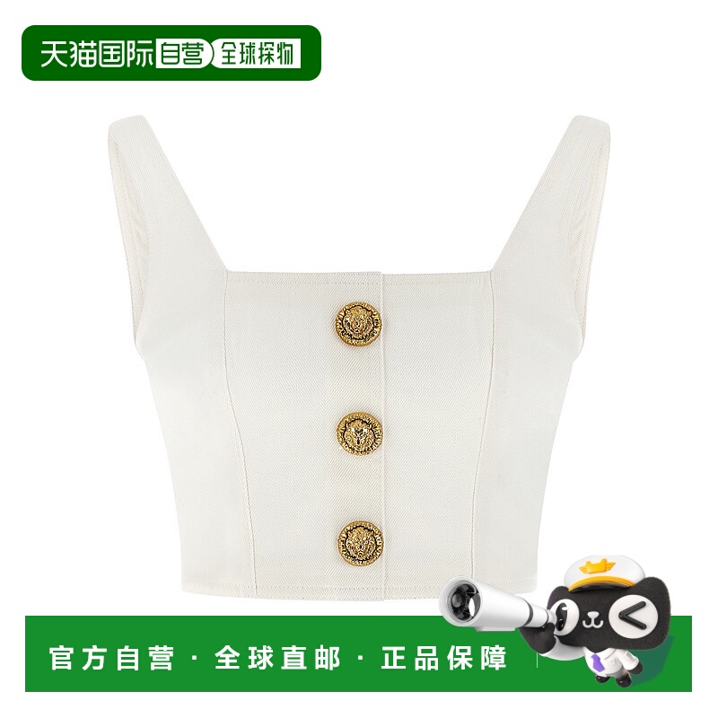 BALMAIN 女士背心吊带 GF1AD214DG140FC SS2026 白色