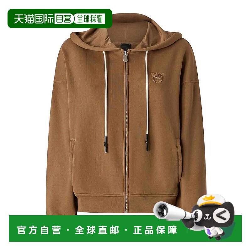 PINKO 女士针织衫 105509A2RBM10 AW2025 棕色 Zipped Hoodie