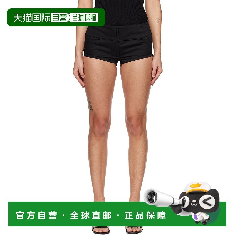 1h可退 潮奢 Courreges 女士 黑色 Belted Mini 短裤 125CSH048PL