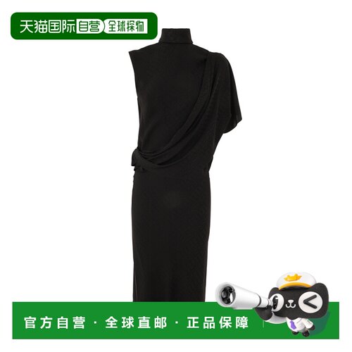 CELINE 女士半身裙 2R28G326S38NO AW2022 黑色 翻领单肩袖连衣裙