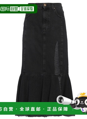 1h可退 潮奢 Pinko 品高 女士 牛仔半身裙 black黑色 舒适时尚