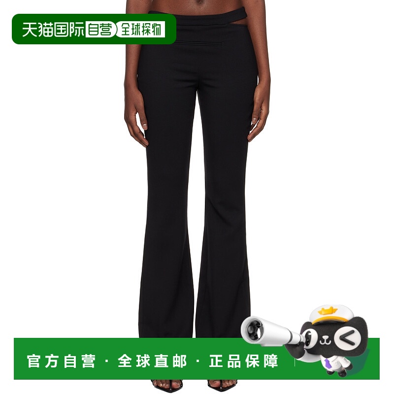 1h可退 潮奢 Courreges 女士 黑色 Tailored Slash 长裤 424CPA26