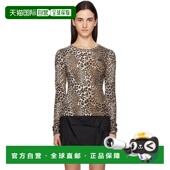 Rib 潮奢 甘尼 棕色 长袖 GANNI 恤 1h可退 女士 Leopard T4367