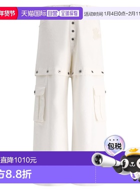 1h可退 潮奢 off-white 男士 白色 90's Logo 工装裤 OMYA183S24D