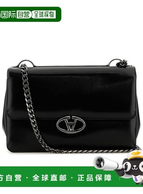 VALENTINO 女士斜挎包 WB0Q61IAP0NO AW2024 黑色 中号徽标单肩包