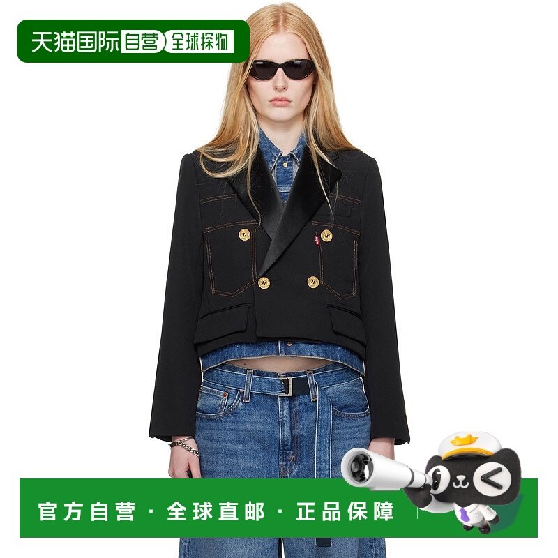 1h可退 潮奢 Sacai 女士 黑色 & 蓝色 Levi's 联名 Denim & Matel