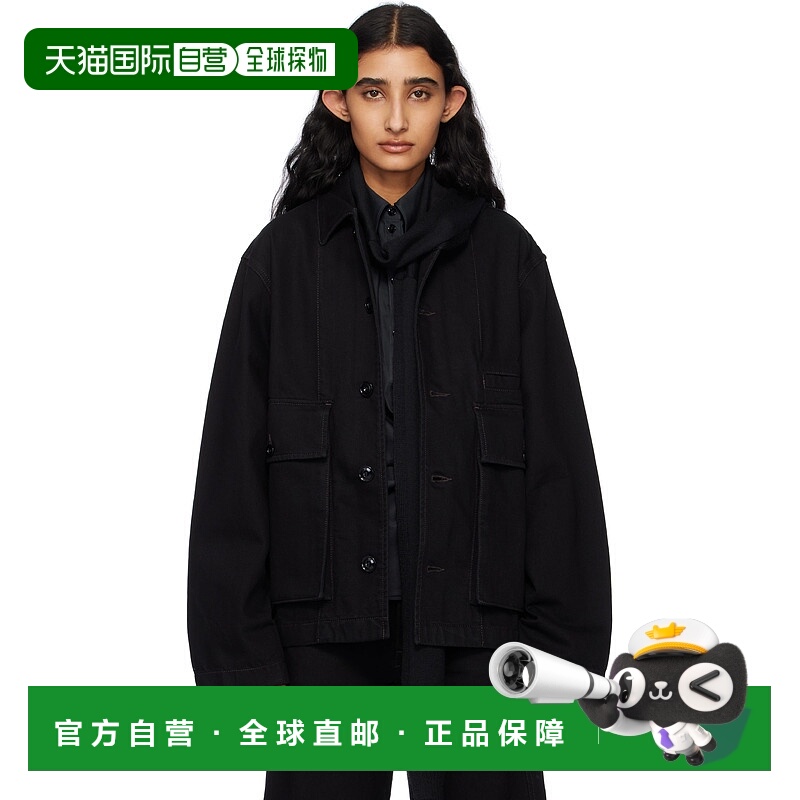 1h可退 潮奢 Lemaire 女士 黑色 Boxy 牛仔夹克 OW306LD1031
