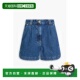褶裥牛仔短裤 1h可退 339879DENIM RIO 女士 潮奢 FARM