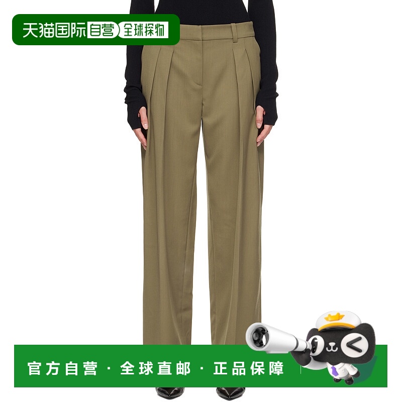 1h可退 潮奢 The Frankie Shop 女士 卡其色 Daytona 长裤 TTFS16