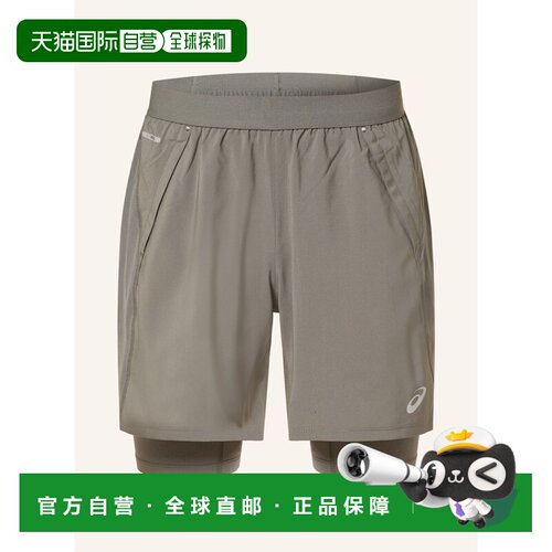 ASICS 男士短裤 100281934516000 CO 卡其色 2-in-1 running shor