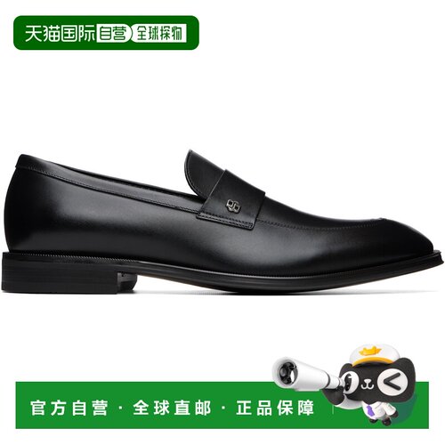 BOSS 波士 男士 黑色 Double B Monogram Trim Leather 乐福鞋 50