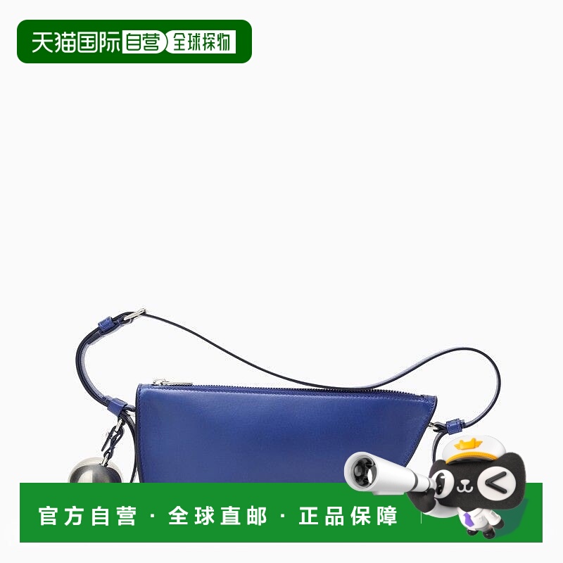 1小时内可退 潮奢 Burberry 巴宝莉 女士 中号护罩蓝色皮革包包 8