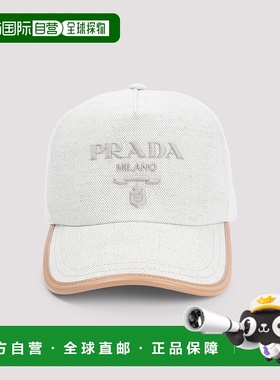 PRADA 男士帽子 2HC179ZPXF0018 CO 白色 徽标棒球帽子