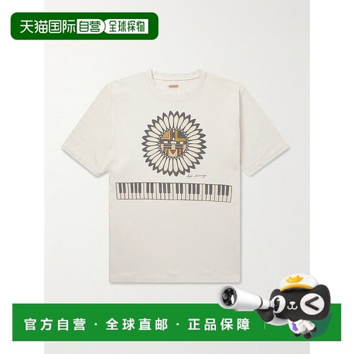 1h可退 潮奢 kapital 男士 印花棉针织T恤 K2503SC058ECRU