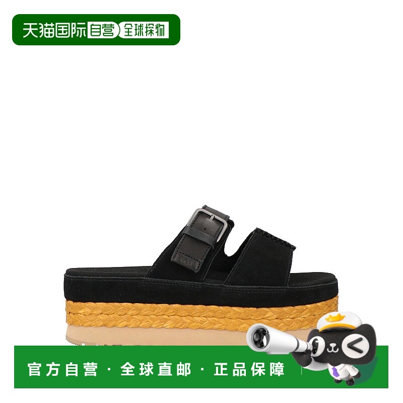1h可退 潮奢 Ugg 女士 帆布面凉鞋 black黑色 舒适时尚