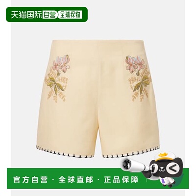 1h可退 潮奢 valentino 华伦天奴 女士 Escape 花朵刺绣短裤