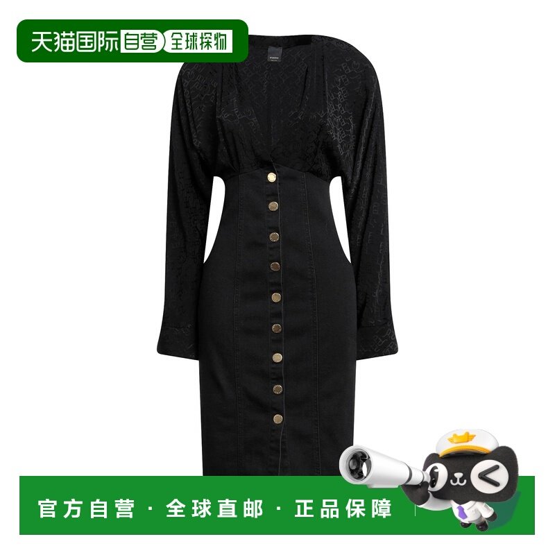 1h可退 潮奢 Pinko 品高 女士 牛仔连衣裙 black黑色 舒适时尚